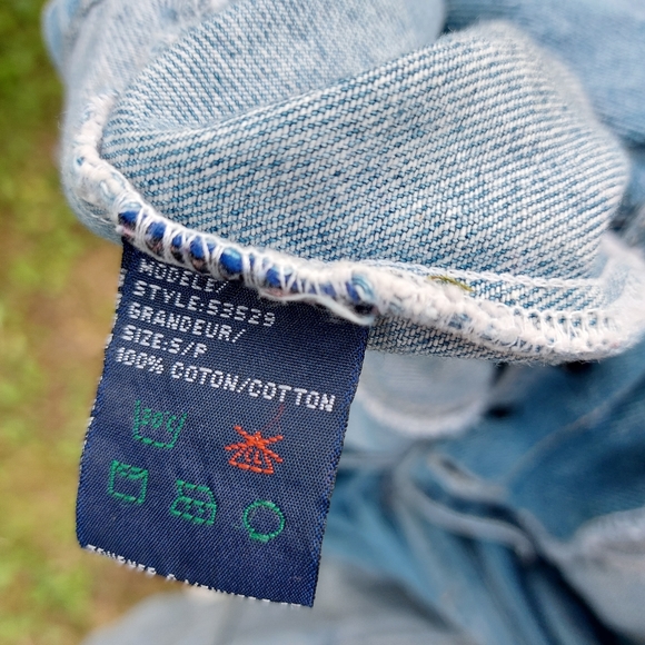 Vtg Denim Button Front Midi Dress - Picture 5 of 7